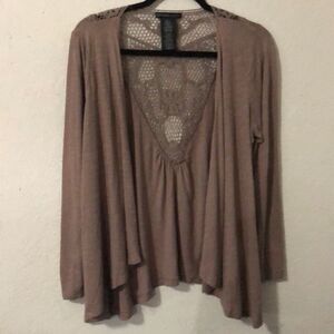 Design History Tan‎ Cardigan Size Missy XL
